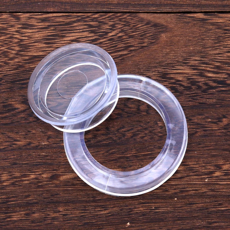 AIEX 2 Inch 2 Set Patio Table Umbrella Hole Ring and Cap Set Silicone Transparent Including 2 Rings and 2 Stoppers - Image 5